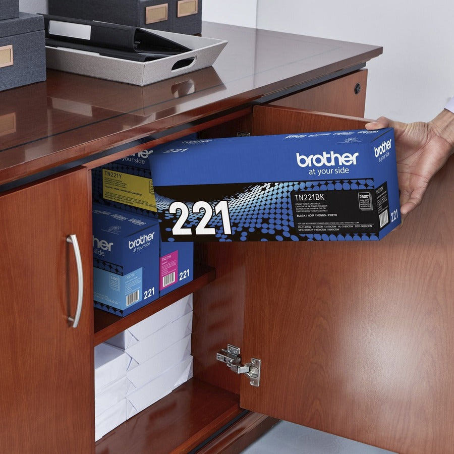 Brother TN221BK Original Standard Yield Laser Toner Cartridge - Black - 1 Each