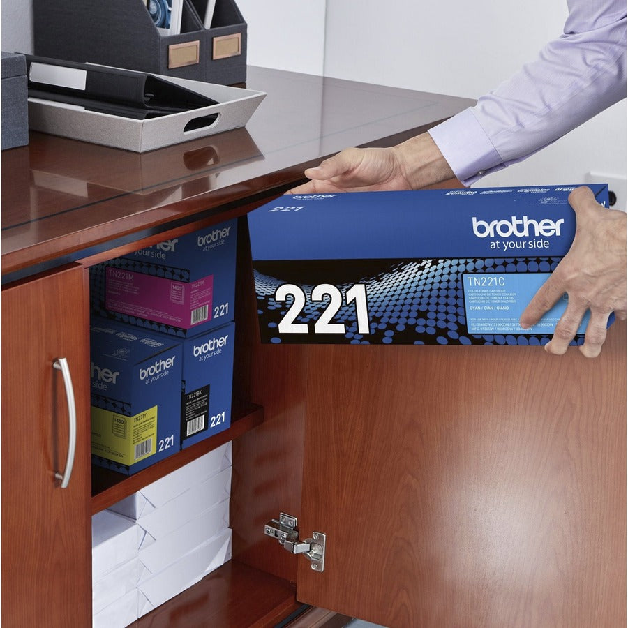 Brother TN221C Original Standard Yield Laser Toner Cartridge - Cyan - 1 Each