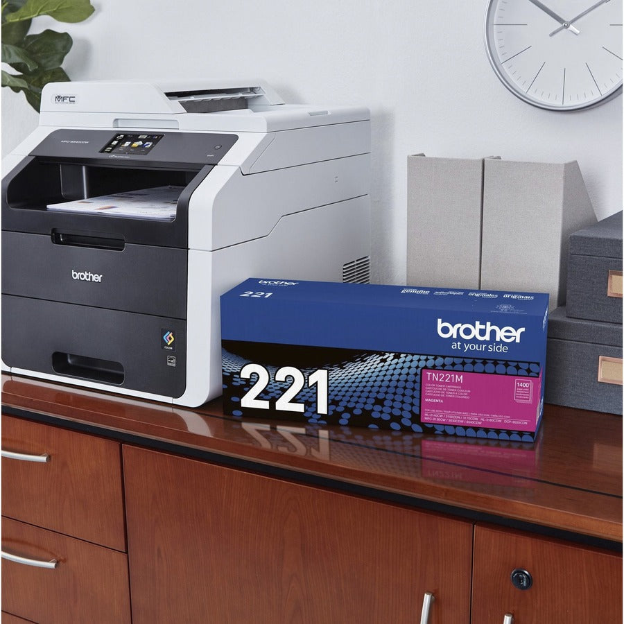 Brother TN221M Original Standard Yield Laser Toner Cartridge - Magenta - 1 Each