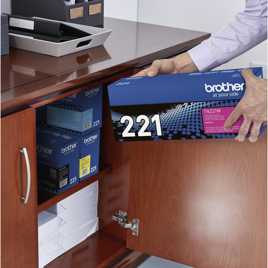 Brother TN221M Original Standard Yield Laser Toner Cartridge - Magenta - 1 Each
