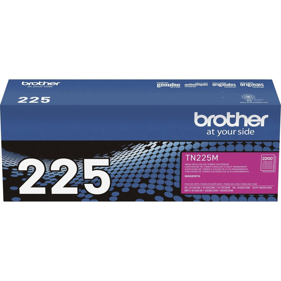 Brother TN225M Original High Yield Laser Toner Cartridge - Magenta - 1 Each