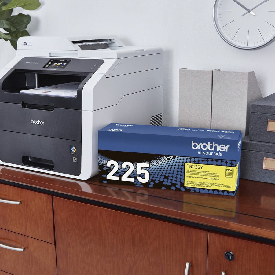 Brother TN225Y Original High Yield Laser Toner Cartridge - Yellow - 1 Each