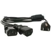 StarTech.com 6ft Computer Power Cord 5-15P to 2x C13