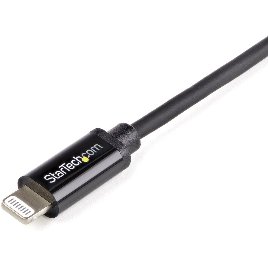 StarTech.com 3.28 ft Lightning to USB Type-A Data Transfer Cable, MFI Certified, Black, 1 Each