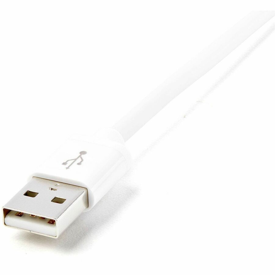StarTech.com 3.28 ft Lightning to USB Type A Cable, MFI Certified, Nickel Plated, Shielded, White, 1 Each
