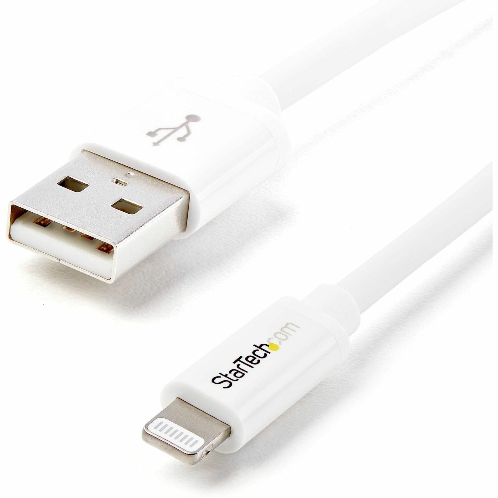 StarTech.com 6.56 ft Lightning to USB Type A Data Transfer Cable, 8-pin to 4-pin, MFI Certified, Shielded, White, 1 Each