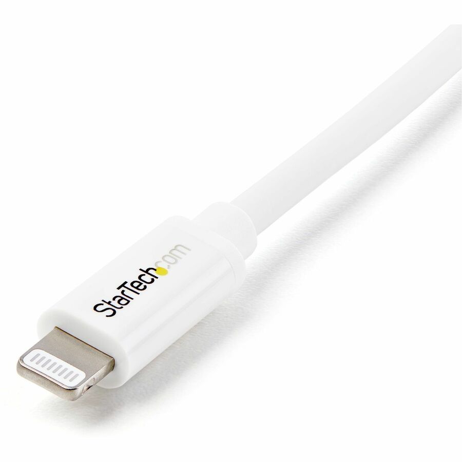 StarTech.com 6.56 ft Lightning to USB Type A Data Transfer Cable, 8-pin to 4-pin, MFI Certified, Shielded, White, 1 Each