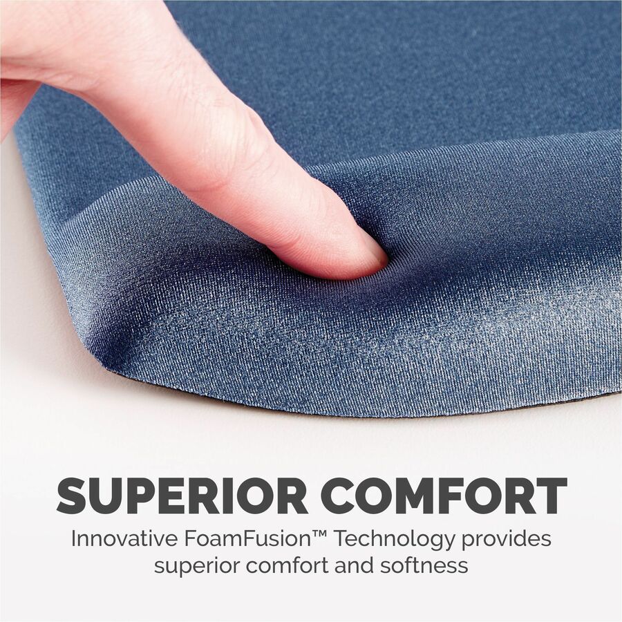 Fellowes PlushTouch Microban Mouse Pad Wrist Rest - 1" Height x 7.25" Width x 9.38" Depth - Blue - Polyurethane - Tear Resistant, Wear Resistant, Skid Proof - 1 Each