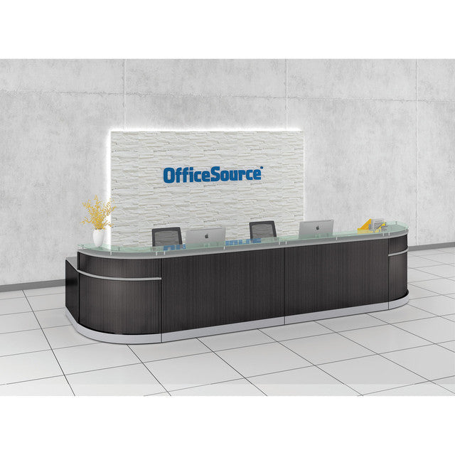 OfficeSource Cosmo Reception Typical - 189"W x 63''D x 41''H - Steely Gray