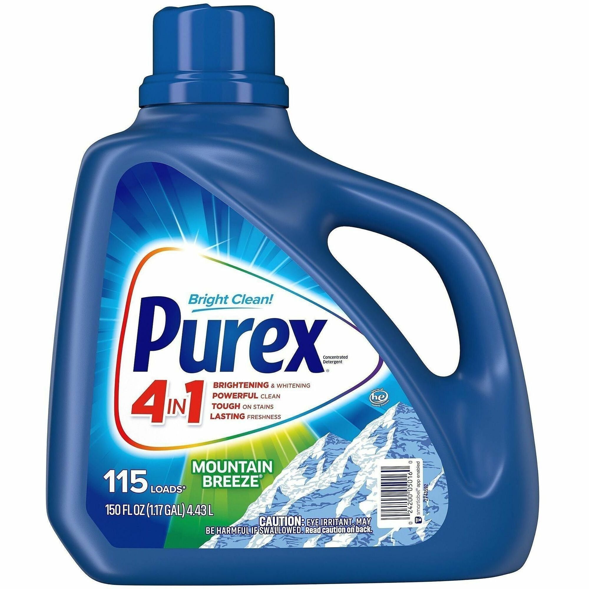 Purex Ultra Laundry Detergent - For Clothing - Concentrate - 149.8 fl oz (4.7 quart) - Mountain Breeze Scent - Recommended For: Dirt Remover, Stain Remover - Blue - 1 Bottle