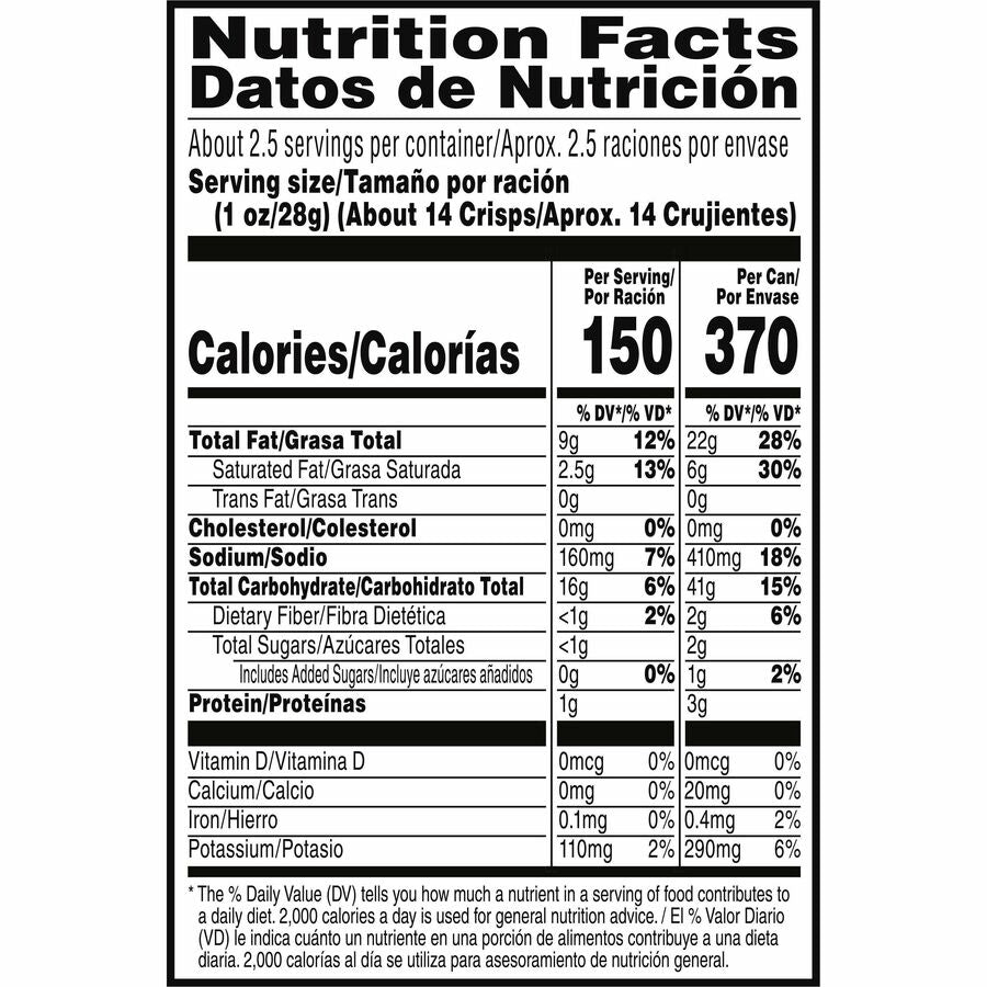 Sour Cream, Onion - 1 Serving Can - 2.50 oz Can - 12 / Carton