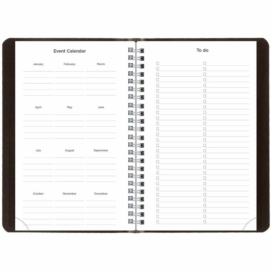 Julian Dates - Weekly - July 2025 to July 2026 - 1 Week Double Page Layout - 5" x 8" Sheet Size - Twin Wire - Black - Soft Cover, Tear-off - 1 Each