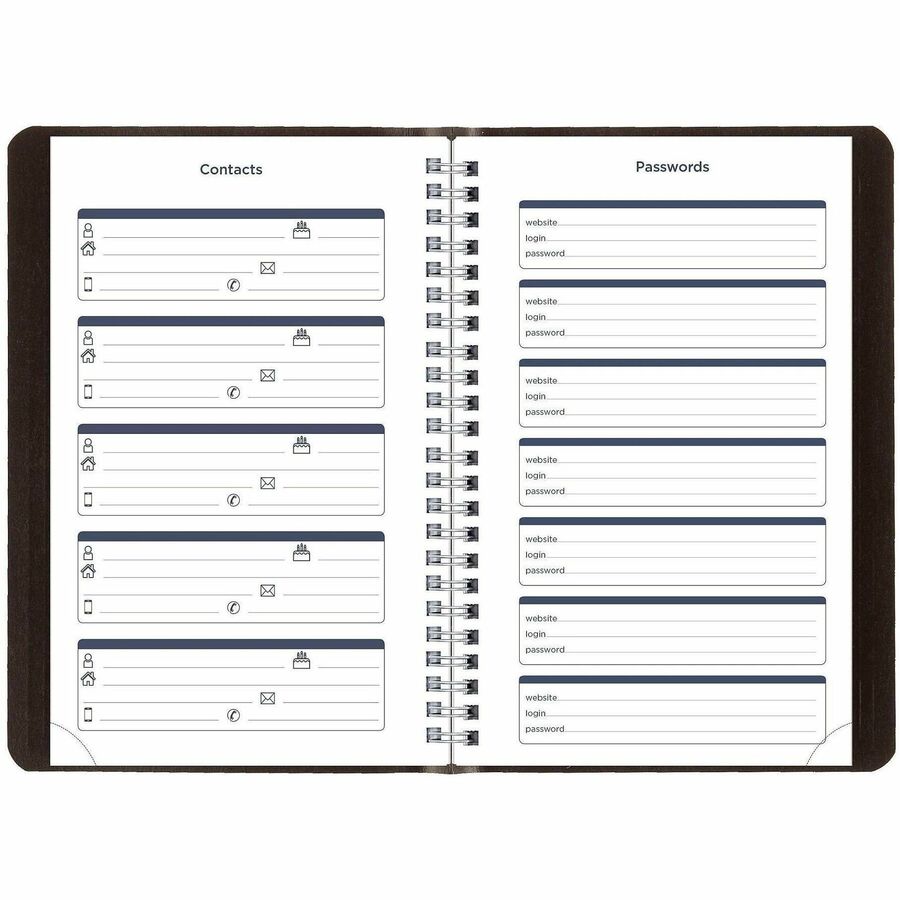 Julian Dates - Weekly - July 2025 to July 2026 - 1 Week Double Page Layout - 5" x 8" Sheet Size - Twin Wire - Black - Soft Cover, Tear-off - 1 Each