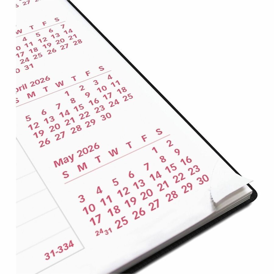 Brownline Monthly Planner, 14-Month, December 2025–January 2027, Twin Wire, 7 1/8" x 8 7/8", Black Textured Poly Cover, FSC Certified, 1 Each