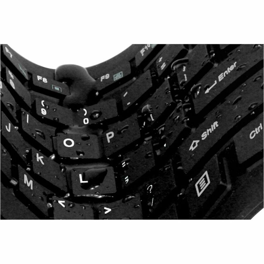 Cable Connectivity - USB Interface - 120 Key(s) - Multimedia, Internet, Email, Windows Key Hot Key(s) - Rugged - English (US) - QWERTY Layout - Computer - PC, Windows - Industrial Silicon Rubber Keyswitch - Black