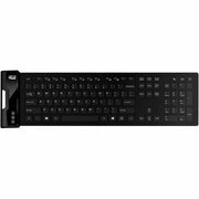Cable Connectivity - USB Interface - 120 Key(s) - Multimedia, Internet, Email, Windows Key Hot Key(s) - Rugged - English (US) - QWERTY Layout - Computer - PC, Windows - Industrial Silicon Rubber Keyswitch - Black