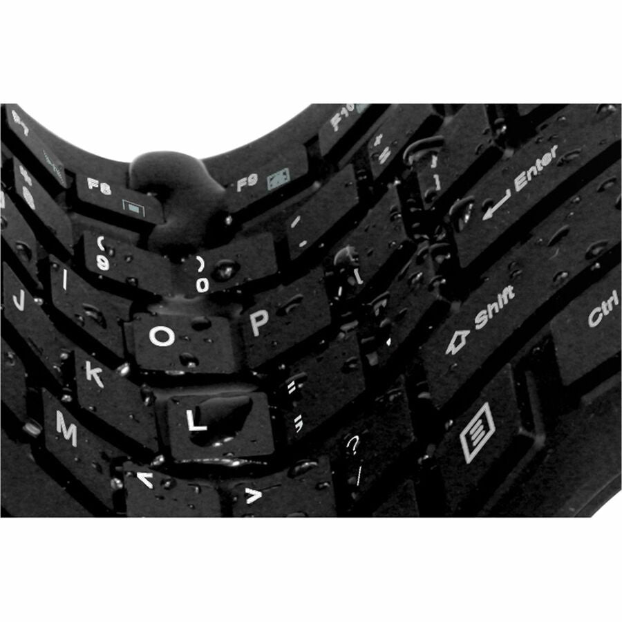 Cable Connectivity - USB Interface - 120 Key(s) - Multimedia, Internet, Email, Windows Key Hot Key(s) - Rugged - English (US) - QWERTY Layout - Computer - PC, Windows - Industrial Silicon Rubber Keyswitch - Black