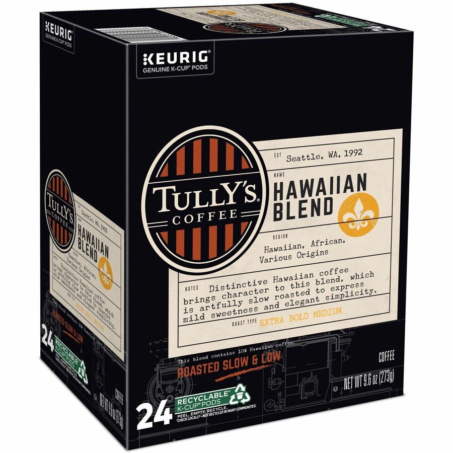 Compatible with Keurig K-Cup Brewer - Regular - Extra Bold Medium - 9.6 oz - 24 K-Cup - K-Cup, Pod - Hawaiian Blend - Kosher - 24 / Box