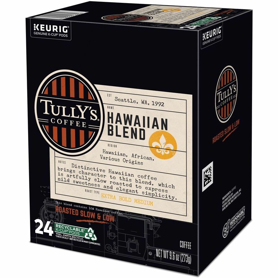 Compatible with Keurig K-Cup Brewer - Regular - Extra Bold Medium - 9.6 oz - 24 K-Cup - K-Cup, Pod - Hawaiian Blend - Kosher - 24 / Box