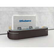 OfficeSource Cosmo Reception Typical - 189"W x 63''D x 41''H - Cordova Brown