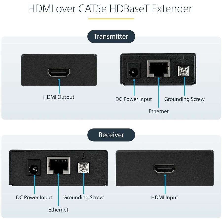 StarTech.com HDMI over CAT5 HDBaseT Extender - Power over Cable - Ultra HD 4K