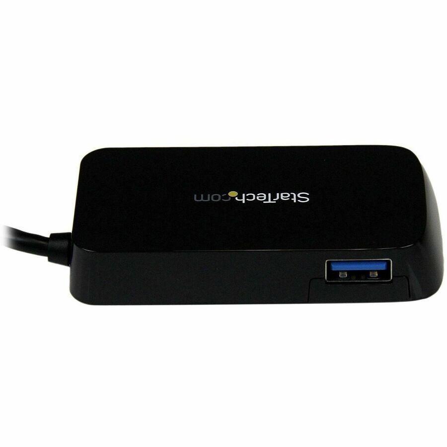 StarTech.com Portable 4 Port SuperSpeed Mini USB 3.0 Hub - Black