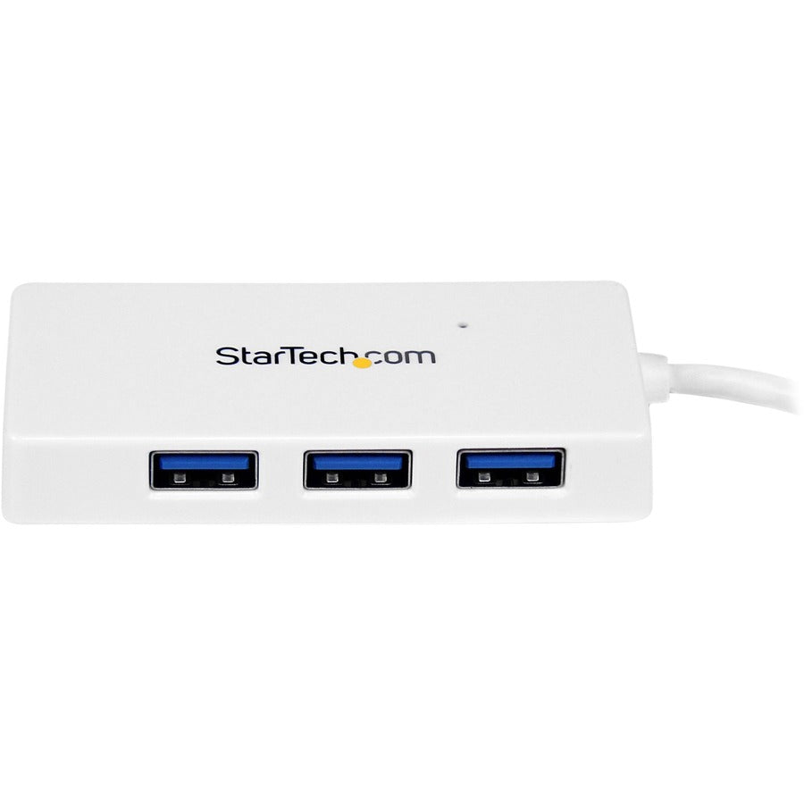 StarTech.com Portable 4 Port SuperSpeed Mini USB 3.0 Hub - White
