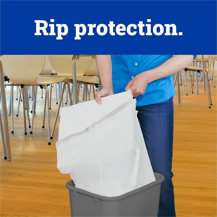 Glad ForceFlex Tall Kitchen Drawstring Trash Bags - 13 gal Capacity - 27" Length x 24" Width x 0.72 mil (18 Micron) Thickness - Drawstring Closure - White - Plastic - Kitchen, Office, Day Care, Restaurant, School - 1 Box