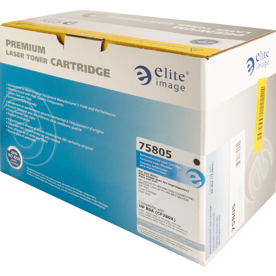 Elite Image Remanufactured High Yield Laser Toner Cartridge 80X (CF280X) - Black - 1 Each