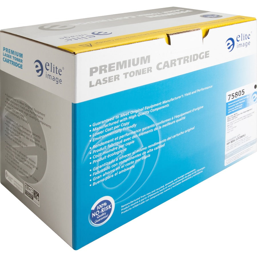 Elite Image Remanufactured High Yield Laser Toner Cartridge 80X (CF280X) - Black - 1 Each
