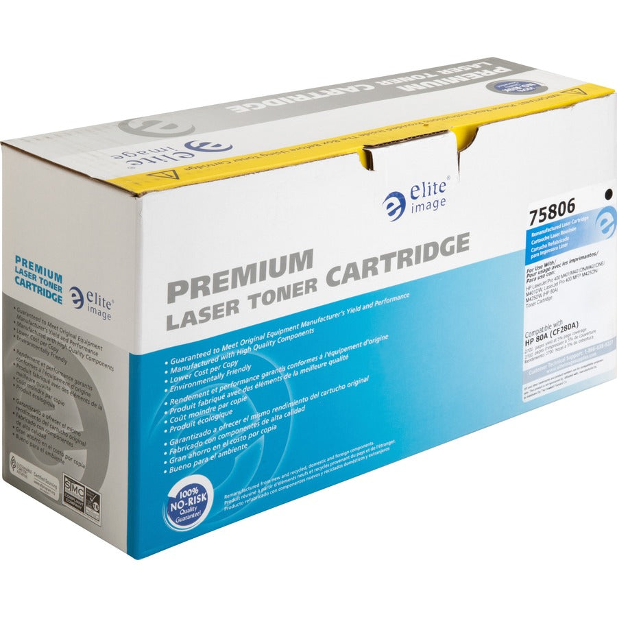 Elite Image Remanufactured Laser Toner Cartridge 80A (CF280A) - Black - 1 Each