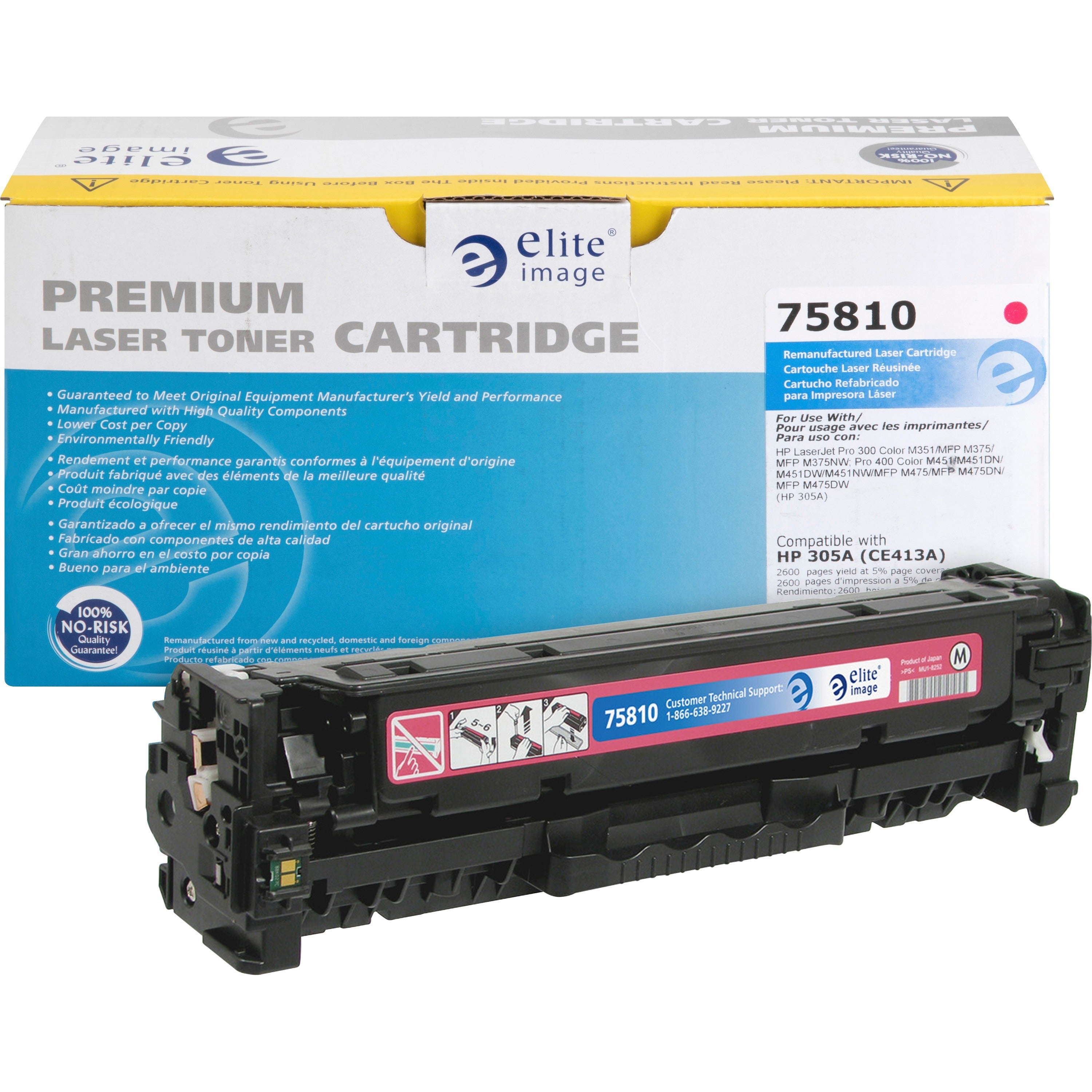 Elite Image Remanufactured Laser Toner Cartridge 305A (CE413A) - Magenta - 1 Each
