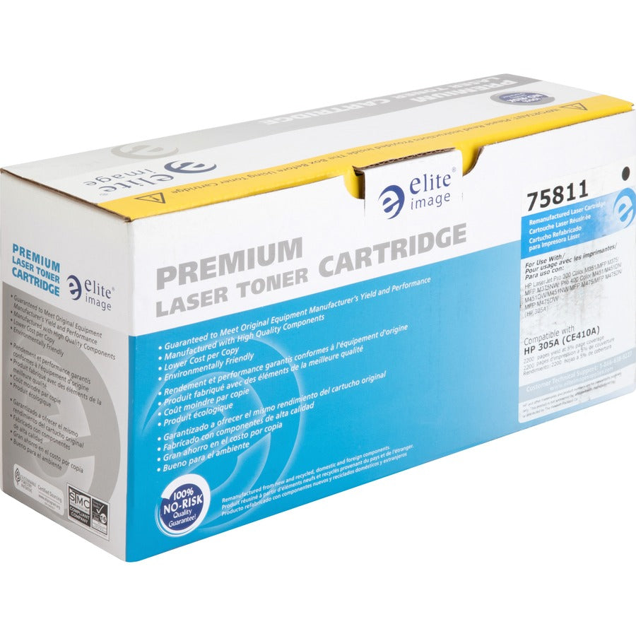 Elite Image Remanufactured Laser Toner Cartridge 305A (CE410A) - Black - 1 Each