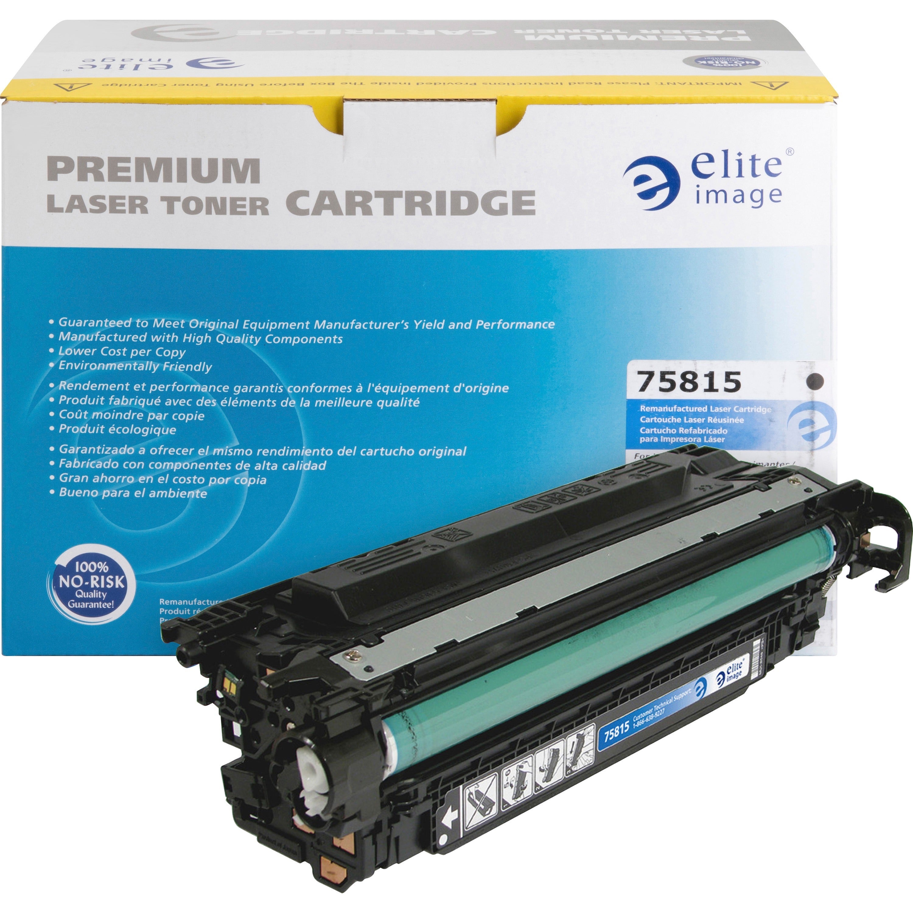 Elite Image Remanufactured Laser Toner Cartridge 507A (CE400A) - Black - 1 Each