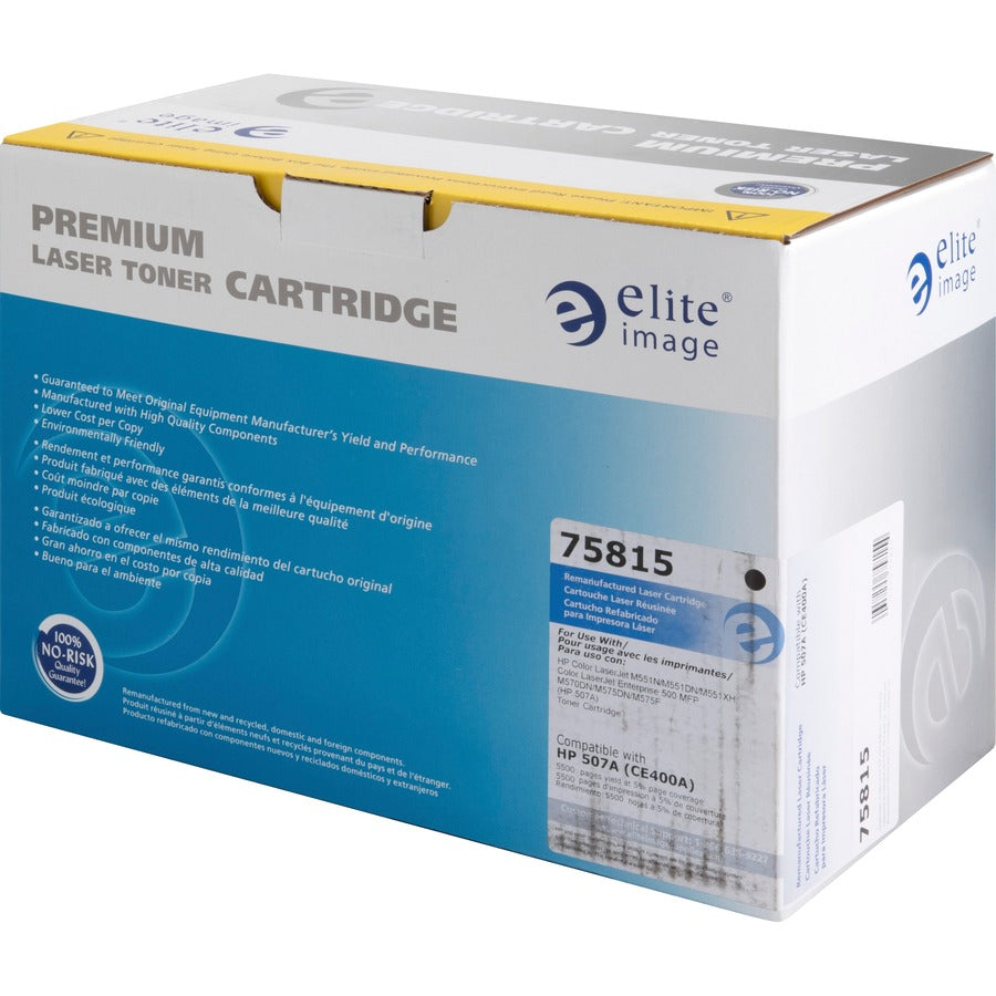 Elite Image Remanufactured Laser Toner Cartridge 507A (CE400A) - Black - 1 Each