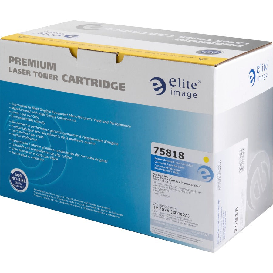 Elite Image Remanufactured Laser Toner Cartridge 507A (CE402A) - Yellow - 1 Each