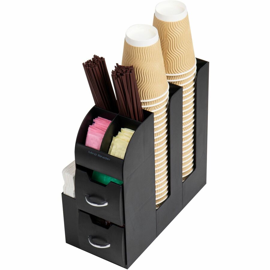 16 x Coffee/Tea Pod - 2 Drawer(s) - 12" Height x 6.50" Width x 11.75" Depth - Compact - Black - 1 Each