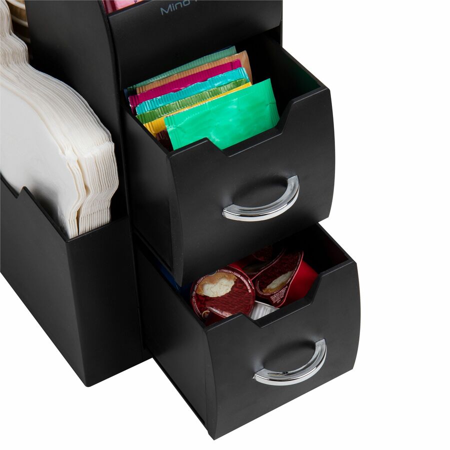 16 x Coffee/Tea Pod - 2 Drawer(s) - 12" Height x 6.50" Width x 11.75" Depth - Compact - Black - 1 Each