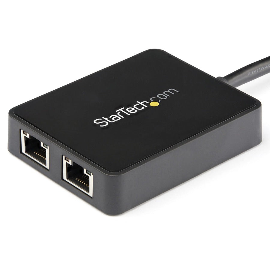 StarTech.com USB 3.0 to Dual Port Gigabit Ethernet Adapter NIC w/ USB Pass-Through