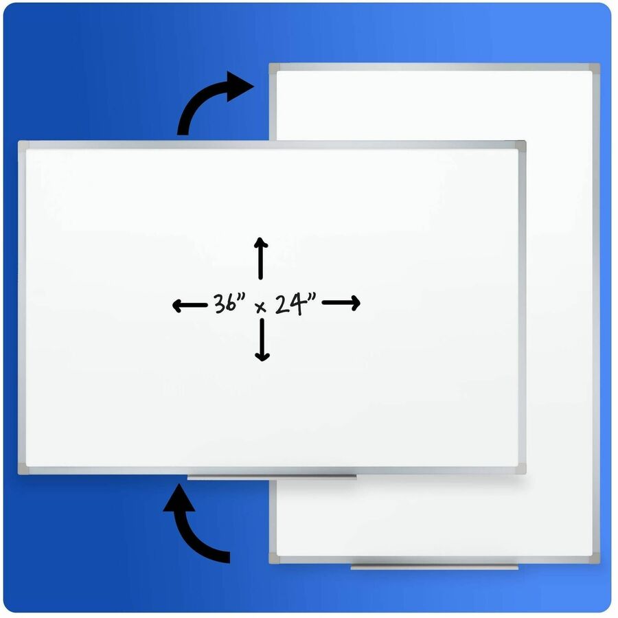 Mead Basic Dry-Erase Board - 35.9" (3 ft) Width x 23.8" (2 ft) Height - White Melamine Surface - Silver Aluminum Frame - Marker Tray - 1 Each