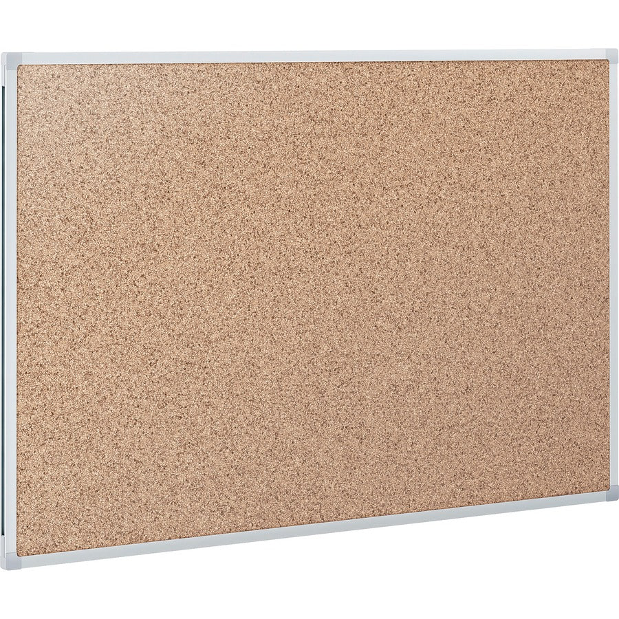 Mead Classic Cork Bulletin Board - 36" Board Height x 48" Board Width - Natural Cork Surface - Self-healing - Silver Aluminum Frame - 1 Each