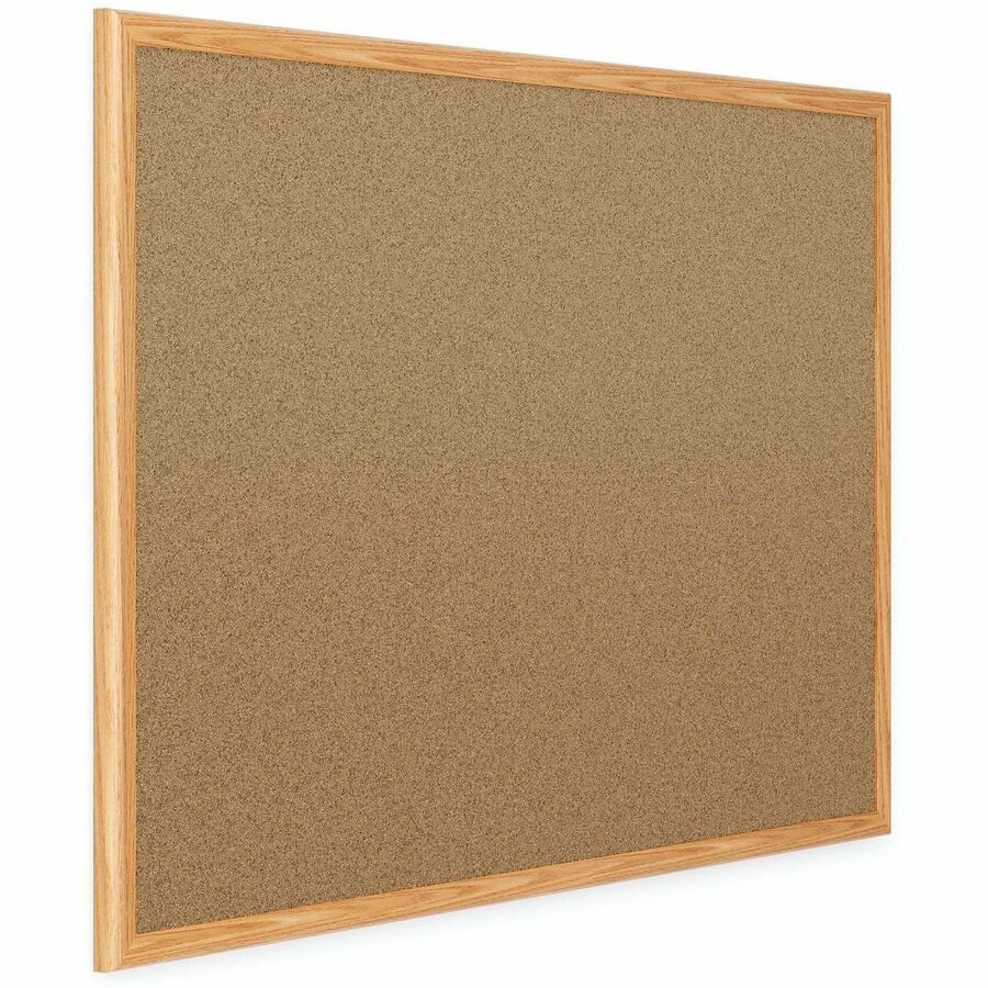 Mead Classic Cork Bulletin Board - 48" Board Height x 36" Board Width - Natural Cork Surface - Self-healing - Oak Aluminum Frame - 1 Each