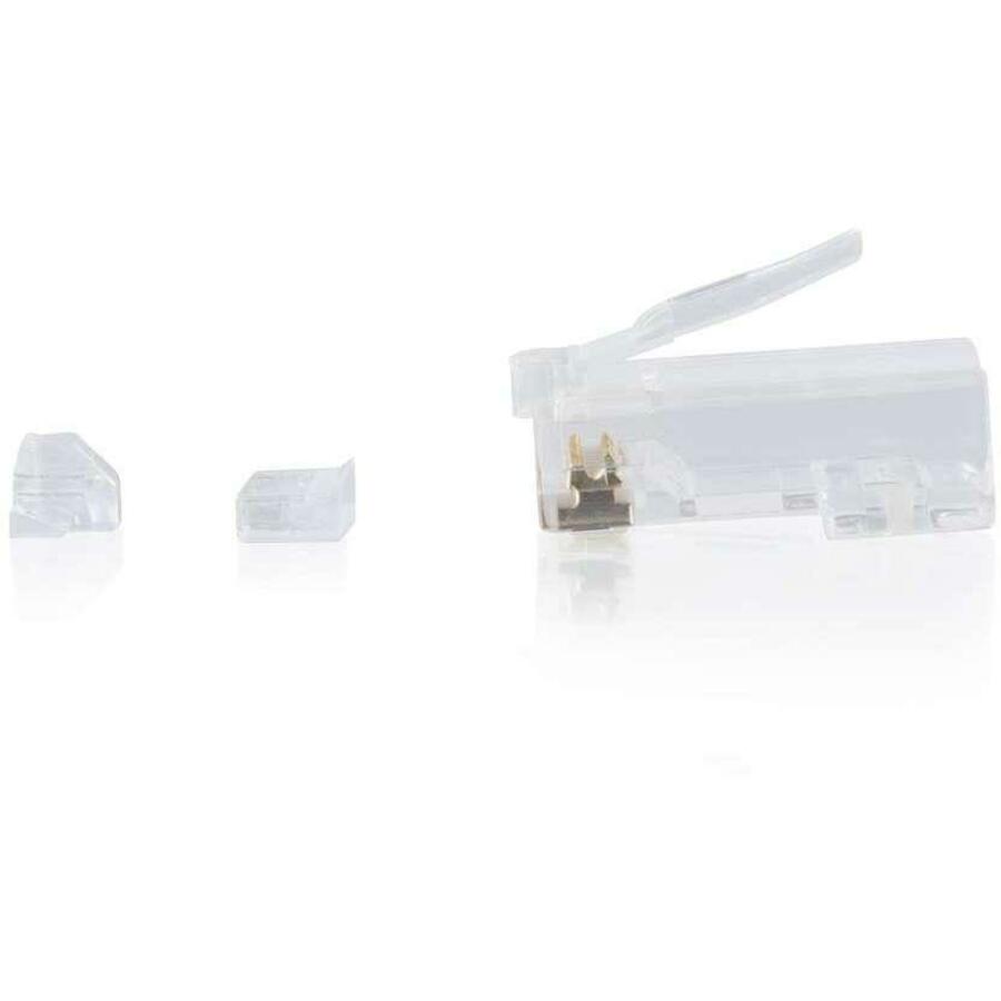 C2G RJ45 Cat6 Modular Plug, 1 Each, 1 x RJ-45 Network Male, Clear
