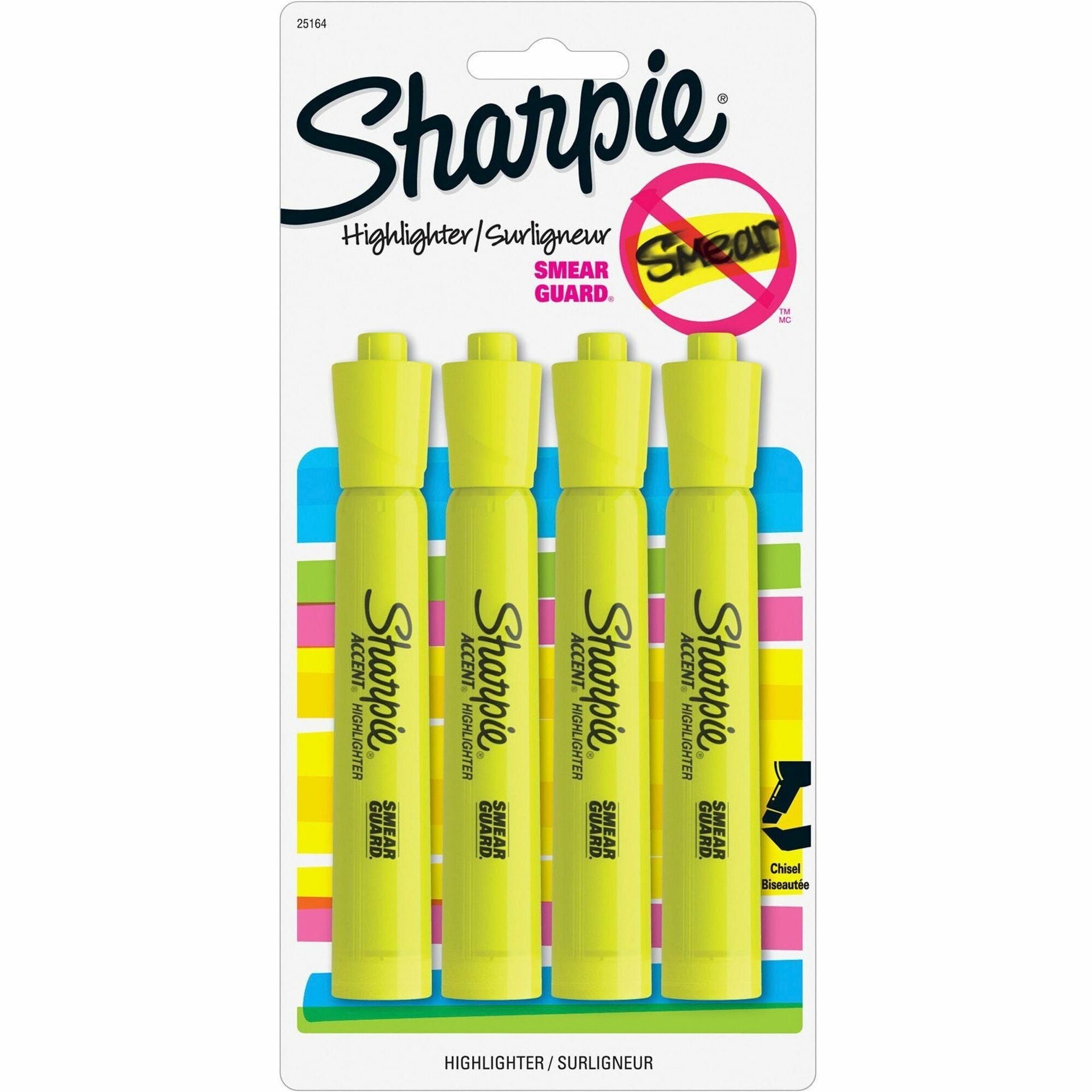 Chisel Marker Point - Fluorescent Yellow Ink - 4 / Pack