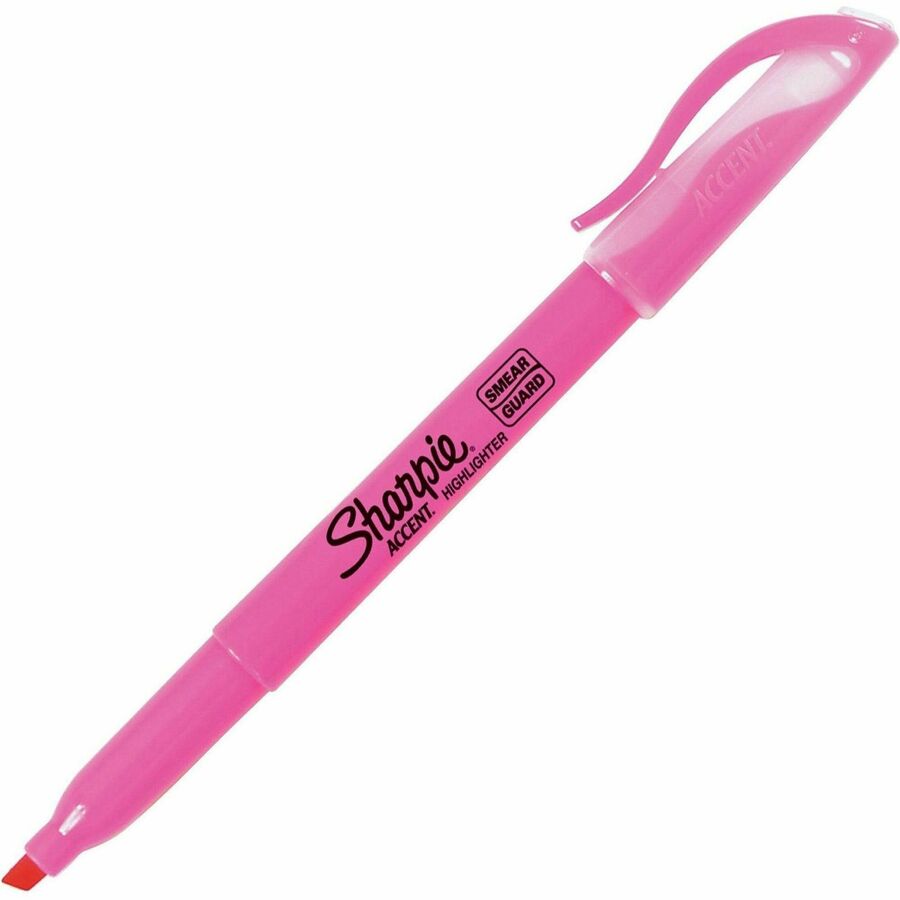 Sharpie Highlighter - Pocket - Chisel Marker Point - Fluorescent Pink Ink - 1 Dozen