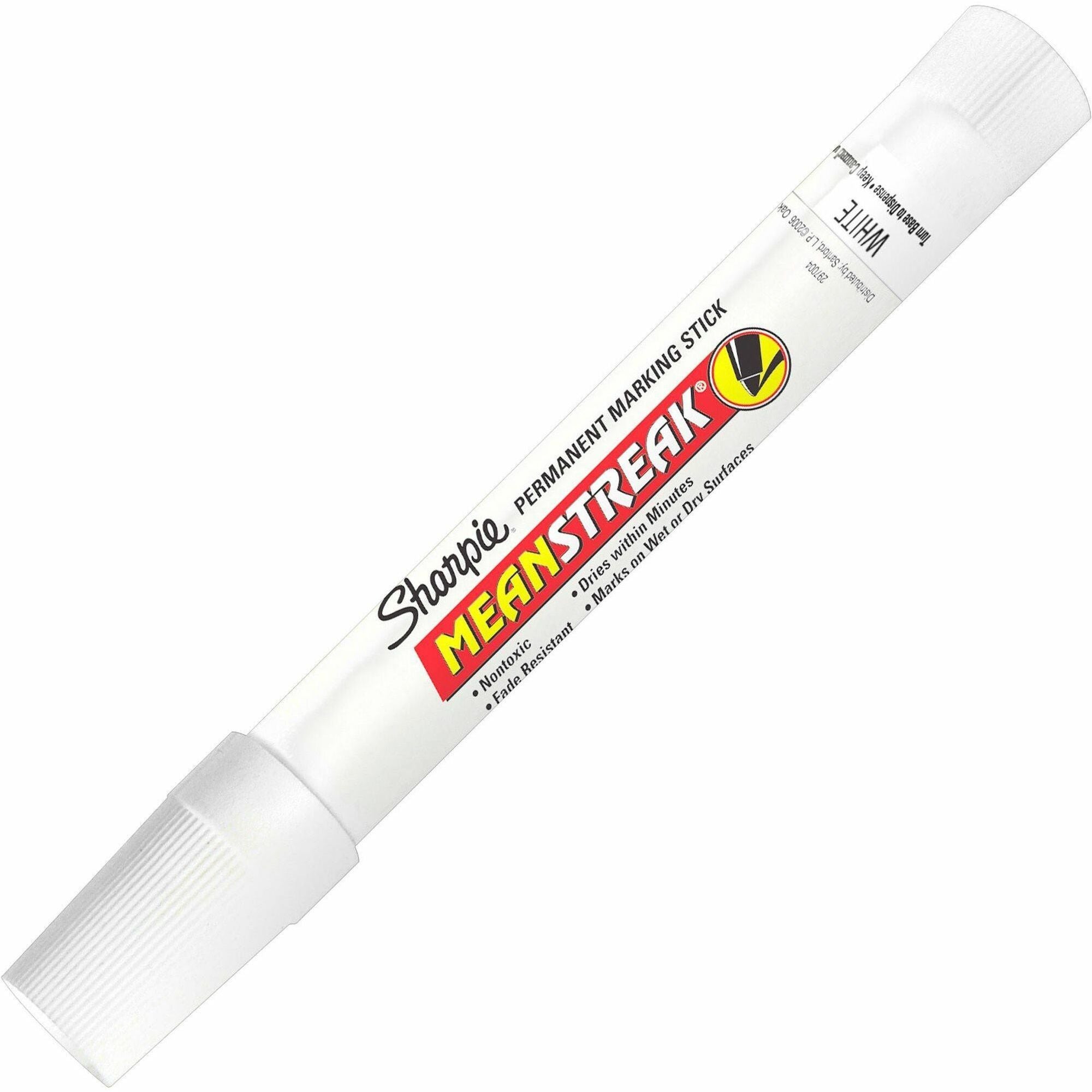 Sharpie Mean Streak Permanent Marking Stick - Broad Bullet Marker Point - White Ink - 1 Each
