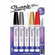 Permanent Paint Marker, Medium Bullet Tip, Assorted, 5/Pack
