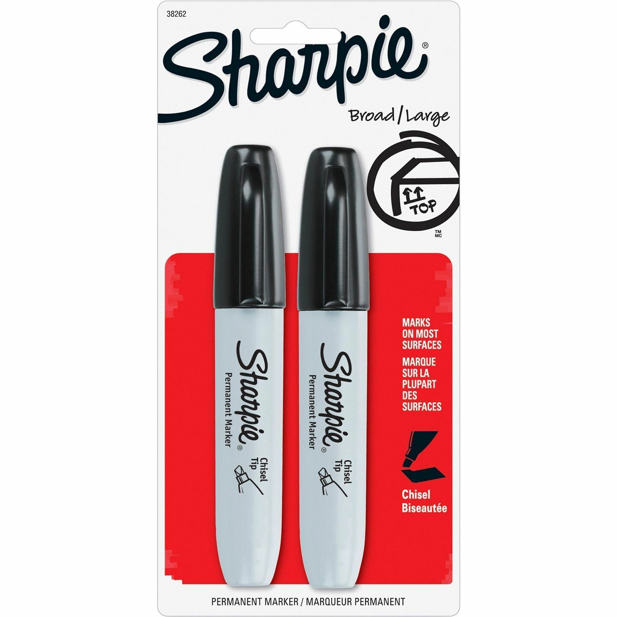 Sharpie Chisel Tip Permanent Marker - Chisel Marker Point - Black Ink - Alcohol Based - 1 Pack