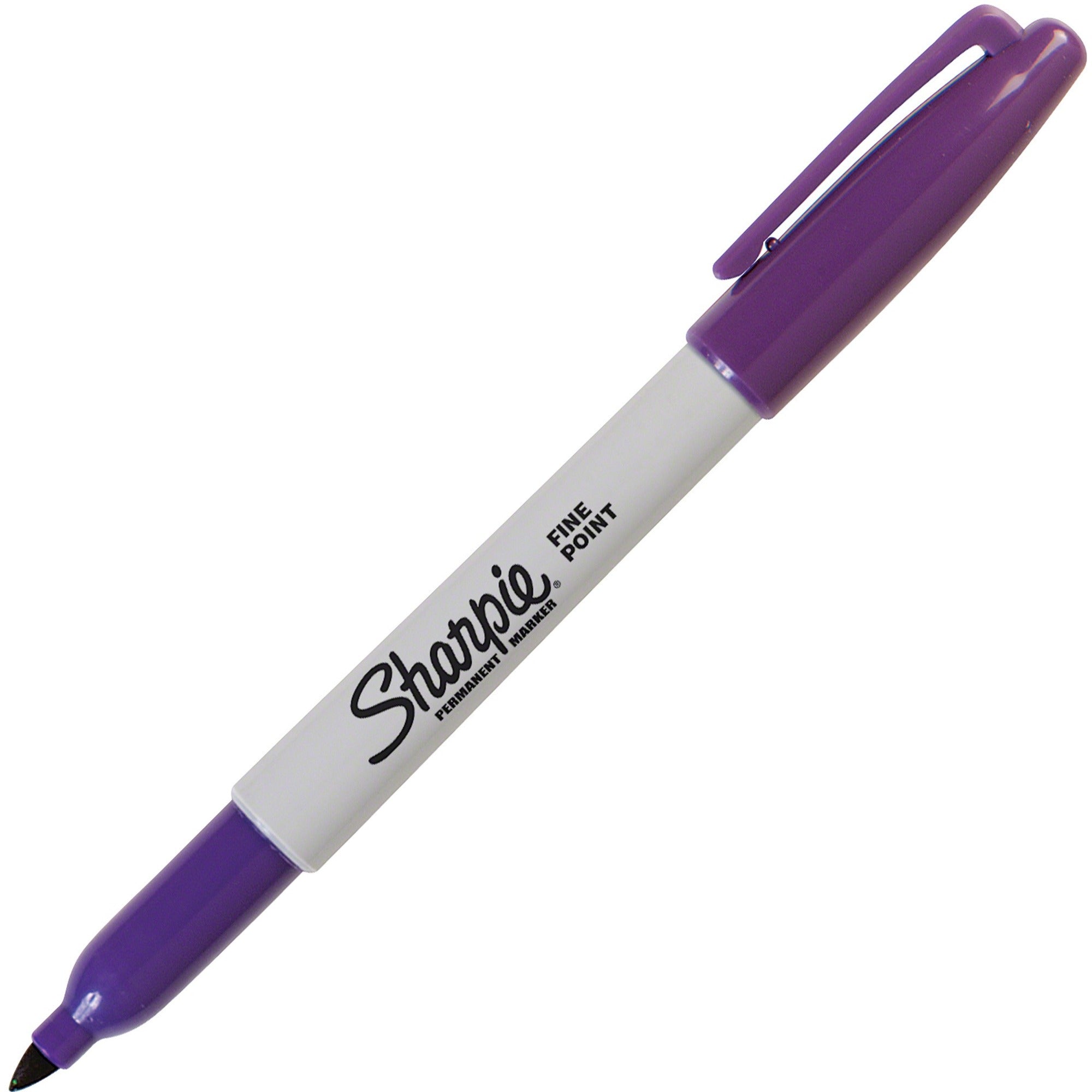 Sharpie Fine Point Permanent Marker - 1 mm Fine Marker Point - Purple Ink - 1 Dozen