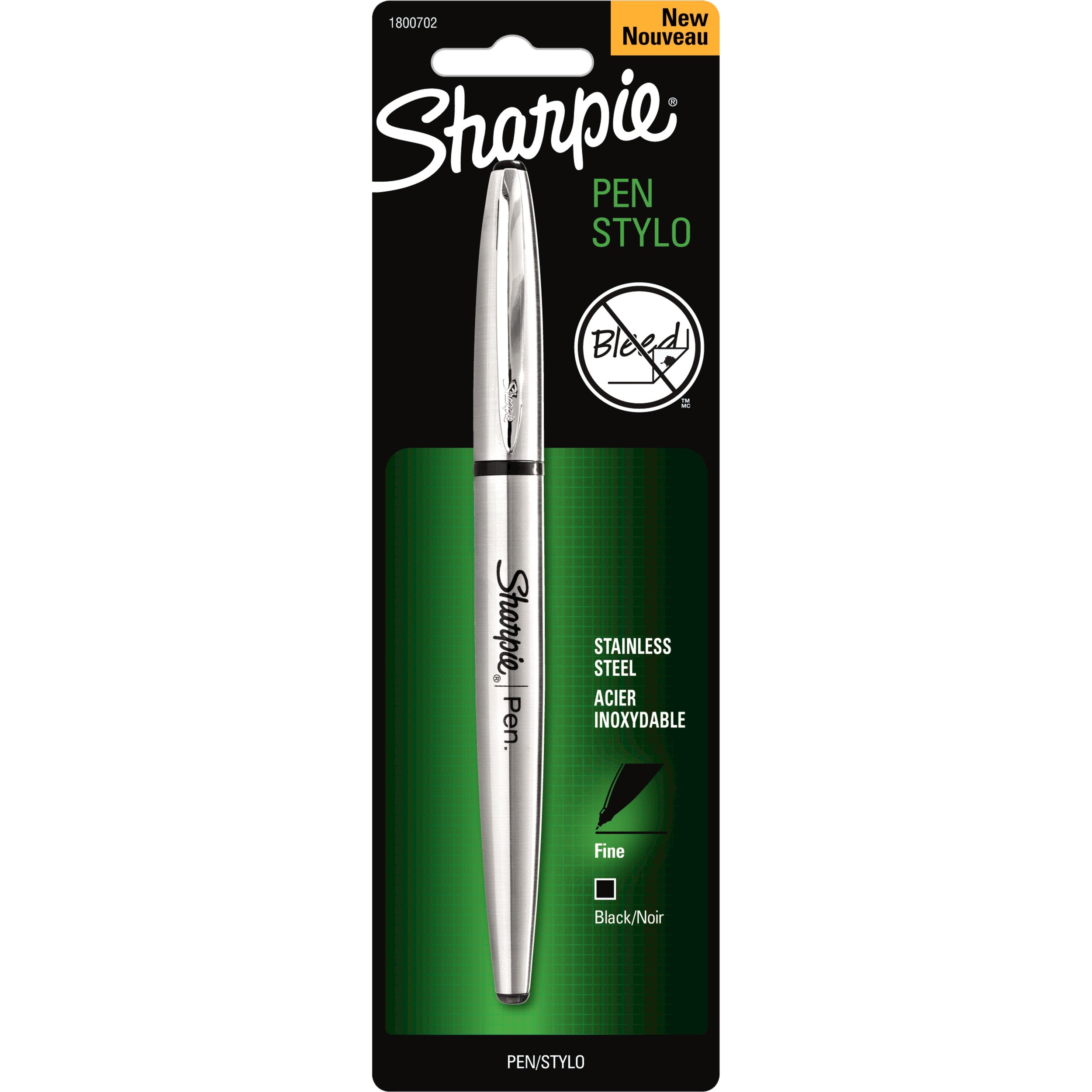 Fine Pen Point - Refillable - Black Ink - Stainless Steel Stainless Steel Barrel - 1 Pack